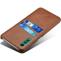 Screen Guard Professional Etui en cuir LG Velvet CardCaddy avec porte-cartes (LG Velvet), Coque pour téléphone portable, Marron