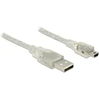DeLOCK USB Kabel A -> Mini-B St/St 5.00m transparent