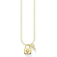 Thomas Sabo the Key to Happiness Collier, (Argent sterling 925, Or jaune 750 plaqué or, 45 cm)