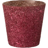 J-Line Photophore paillettes verre fuchsia large