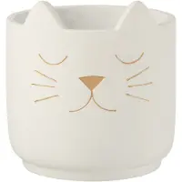 J-Line Cachepot chaton ciment blanc or large