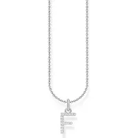 Thomas Sabo Chaîne avec pendentif lettre F argent, (Argent 925)