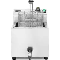 Hendi Friteuse avec robinet de vidange 10 l 400V 6600W, Friteuse, Argent