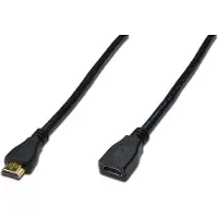 Digitus HDMI High Speed - Câble d'extension HDMI avec Ethernet - HDMI femelle pour HDMI mâle - 5 m - triple blindage - noir