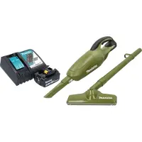 Makita DCL 180 RTO Aspirateur à batterie 18 V 0,65 l Olive Outdoor Adventure Serie + 1x batterie 5,0 Ah + chargeur