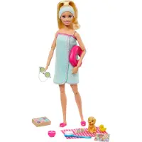 Mattel Spa Barbie Détente avec Chiot - Jeu et Bien-Être Amusant