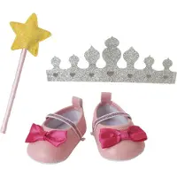 Heless Ensemble d'accessoires pour poupée "Princesse Lillifee", 3 pièces : ballerines, couronne
