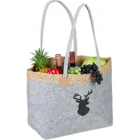 Relaxdays Sac en feutre, Gris
