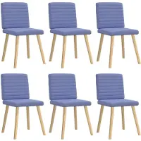 vidaXL Chaises de salle à manger 6 pcs. Tissu bleu jean