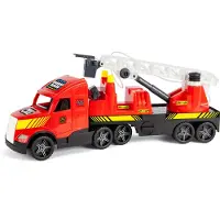 Wader Camion de pompiers jouet avec échelle extensible, 79 cm, durable