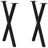 vidaXL Pieds de table de salle à manger en X 2 pcs. noir 57x(72-73) cm acier