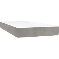 vidaXL Matelas à ressorts, gris clair, 80X220X20 cm, velours Lumarko
