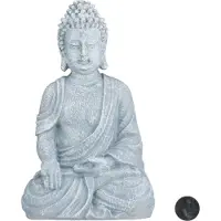 Relaxdays Figurine Budda Assis 40 cm