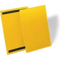 Durable Pochettes magnétiques pour étiquettes et identification l. 210 x H 297 mm (A4 portrait), 50 p., jaune