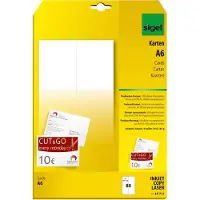 Sigel LP711 - Blanc - A6 (105 x 148 mm) - 185 g/m² - 80 carte(s) (20 feuille(s) x 4 papier carte postale