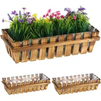 Relaxdays Jardinières Bacs À Fleurs Balcon Pots De Fleurs Bac Extérieur Lot De 3 Plantes