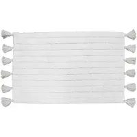 Douceur d'intérieur Tapis de bain avec pompons coton tufté 50 x 80 cm