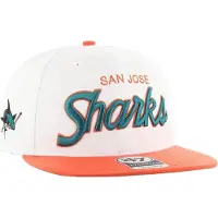 47 Nhl San Jose Sharks Script Side Two Tone Captain Cap Blanc
