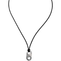 Emporio Armani Kette, (Acier inoxydable, Cuir)