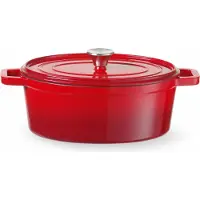 Super Merchant Marmite en fonte émaillée, 4,4L, Rouge, 365x290x(H)115mm