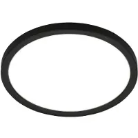 Briloner Tava LED Plafonnier, Plat, Lumière indirecte, Lumière blanc neutre, Noir, Ø24 x 3 cm