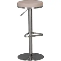FineBuy Tabouret de bar en acier inoxydable, couleur taupe, hauteur réglable de 57 à 82 cm, tabouret de bar moderne pivotant à 360°, tabouret de comptoir avec pied, tabouret de bistrot haut