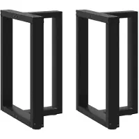 vidaXL Pieds de table de salle à manger en T 2 pcs. noir 50x35x(72-73) cm acier