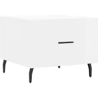 The Living Store Table basse blanc brillant 50x50x40 cm bois composite