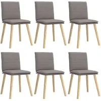 vidaXL Chaises de salle à manger 6 pcs. Tissu taupe