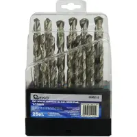 GEKO Forets à métaux, jeu de 25 pièces, 1-13 mm, 0,5 mm chacun, HSS (1-13mm)