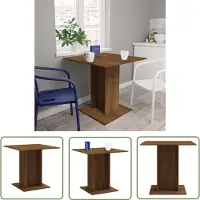 The Living Store Table de salle à manger marron imitation chêne 80x80x75 cm bois composite