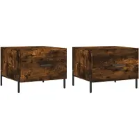 The Living Store Tables basses 2 pcs. Chêne fumé 50x50x40 cm Bois composite