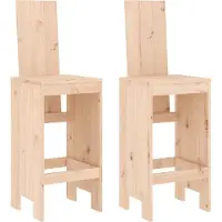 The Living Store Tabouret de bar 2 pcs. 40x42x120 cm pin massif