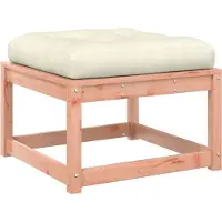 The Living Store Tabouret de jardin avec coussin Bois massif Douglas