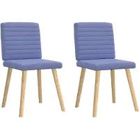 vidaXL Chaise de salle à manger 2 pcs. Tissu bleu jean