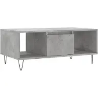The Living Store Table basse gris béton 90x50x36,5 cm Bois composite