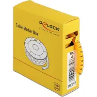 DeLOCK Cable Marker Box, No. 4 - Leitungs- / Kabel-Marker (vorgedruckt) - Gelb (Packung mit 500) (18358)