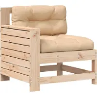 The Living Store Canapé de jardin avec accoudoirs et coussins en pin massif