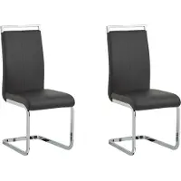 Beliani Lot de 2 chaises consoles noires pour salle à manger et salle de conférence de style moderne