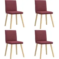 vidaXL Chaise de salle à manger 4 pcs. Tissu rouge vin