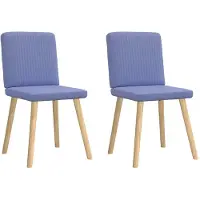 vidaXL Chaise de salle à manger 2 pcs. Tissu bleu jean