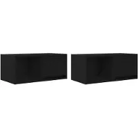 vidaXL Armoires TV 2 pcs. noir imitation chêne 60x31x25,5 cm