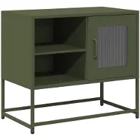 vidaXL Armoire TV vert olive 68x39x60,5 cm Acier