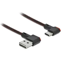 DeLOCK DLEOCK EASY-USB 2.0 Kabel Typ-A St zu USB-C St 90° 1m sw