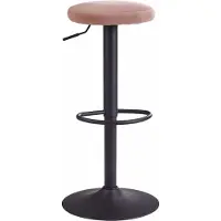 Wohnling Tabouret en velours rose sans dossier 58 - 79 cm |
