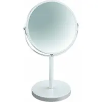 Spirella miroir de maquillage miroir à poser miroir de salle de bain "Sydney" grossissement 2x - Ø 17cm - blanc