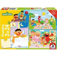 Schmidt Spiele 56457 KINDERPUZZLE 3 x 24 pièces SESAMSTRASSE Faire des choses