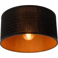 Lucide Plafonnier bambou abat-jour noir TAGALOG 1xE27 40W