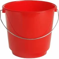 Lockweiler Seau de ménage en plastique rouge, 15 l, Ø 33x30 cm, Ustensiles de nettoyage, Rouge