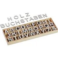 Relaxdays Jeu de 324 lettres en bois